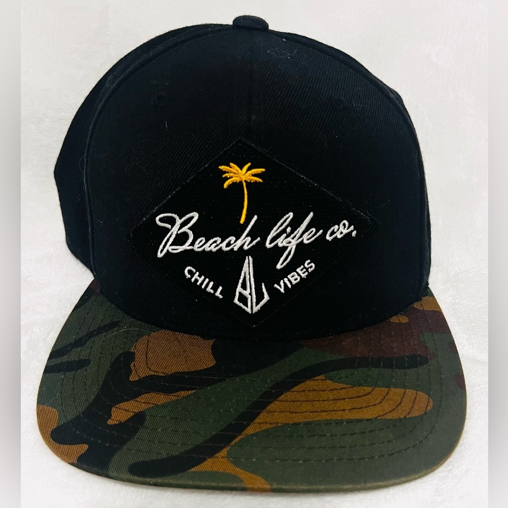 Beach Life Company Camo Camouflage Army Snapback Adjustable Chill Vibes Cap Hat
